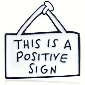 STRANGER THINGS POSITIVE SIGN OIL DRIPPED ENAMEL PIN LAPEL PIN BROOCH NWT